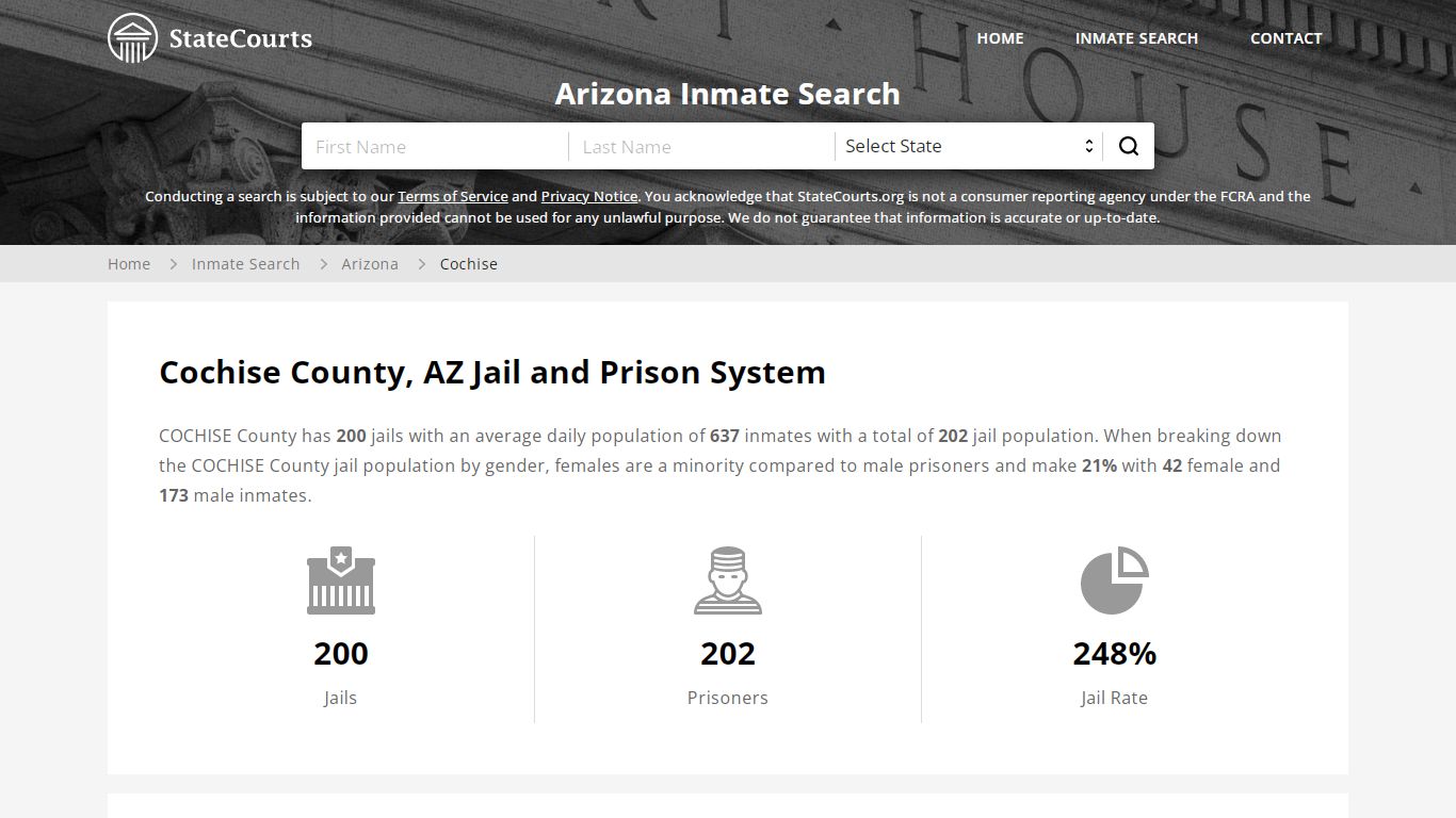 Cochise County, AZ Inmate Search - StateCourts